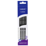 Box of 12's - Marlin Scribblers HB end dipped pencil Black & Silver striped